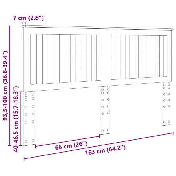 Облегалка за глава с таблото Дъб 160 cm Инженерно дърво