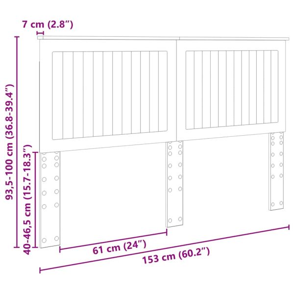 Облегалка за глава с таблото Бяло 150 cm Инженерно дърво