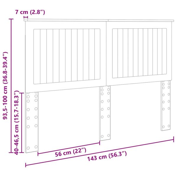 Облегалка за глава с таблото Димян дъб 140 cm Инженерно дърво