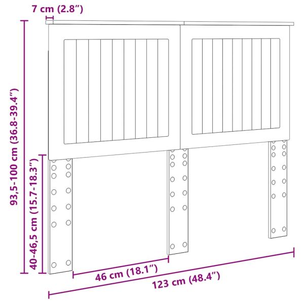 Облегалка за глава с таблото Старо дърво 120 cm Инженерно дърво