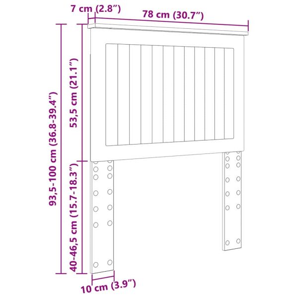 Облегалка за глава с таблото Дъб 75 cm Инженерно дърво