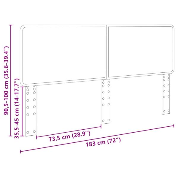 Облегалка за глава с таблото Бяло 180 cm Инженерно дърво