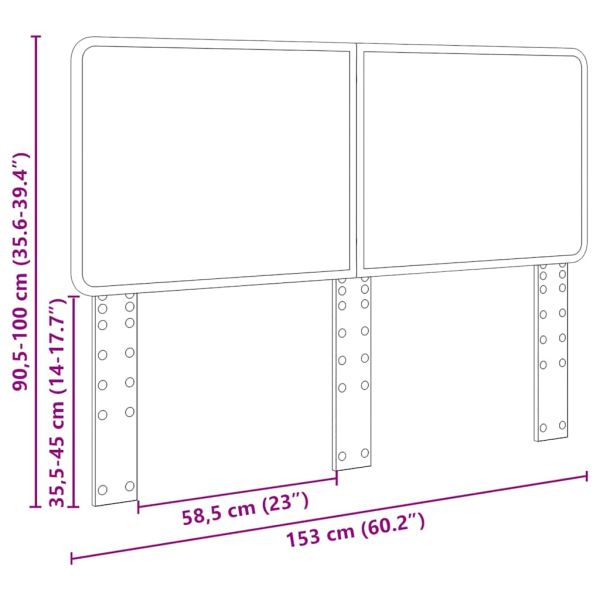 Облегалка за глава Циментено сиво 150 cm Инженерно дърво
