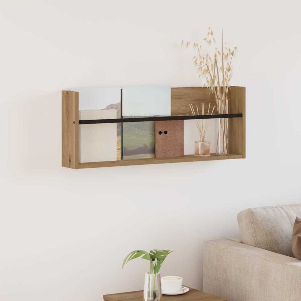 Етажерка за списания с рафт Дъб 80 x 12 x 30 см Инженерно дърво