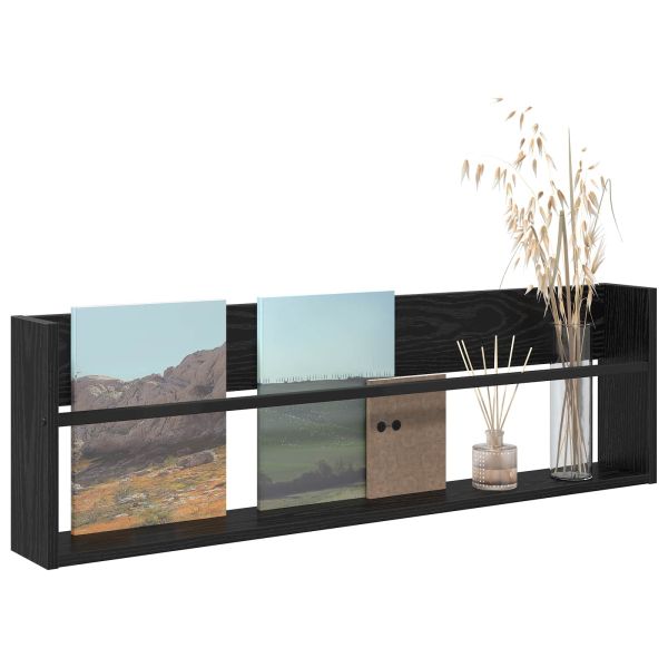Етажерка за списания с рафт Черния дъб 100 x 12 x 30 см
