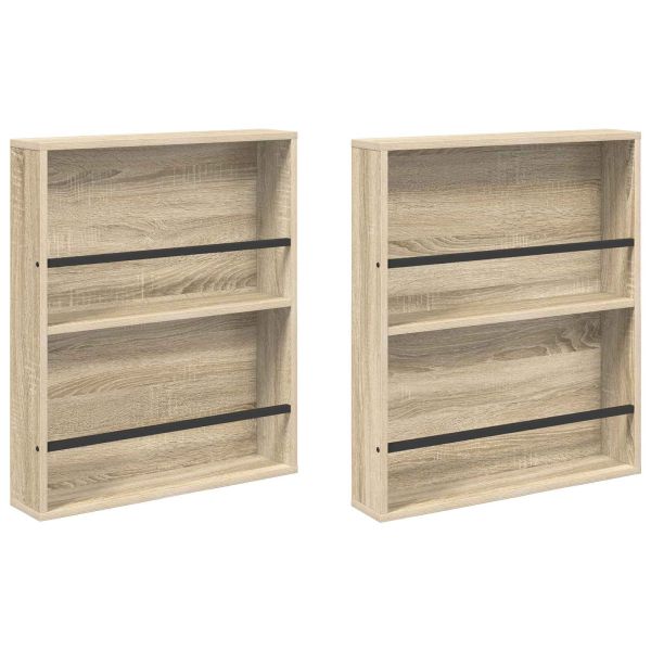 Етажерка за списания с рафт 2 pcs Сонома дъб 60 x 12 x 70 см