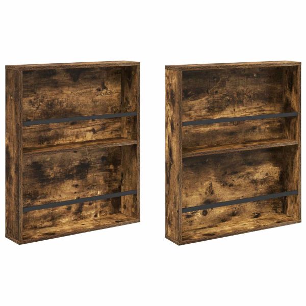 Етажерка за списания с рафт 2 pcs Димян дъб 60 x 12 x 70 см