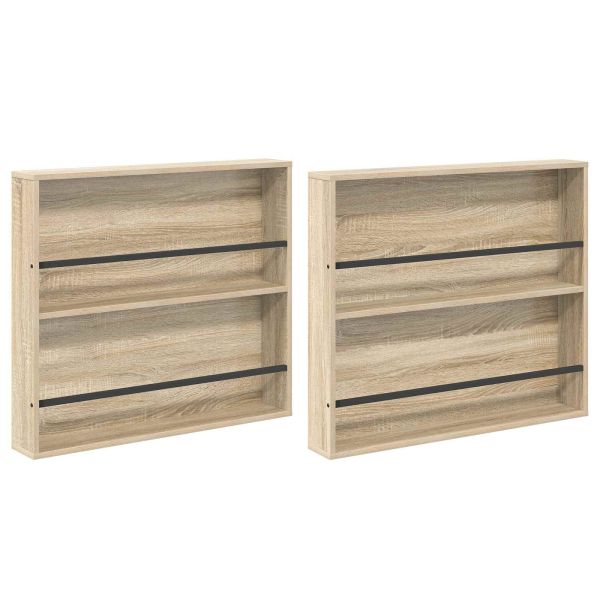 Етажерка за списания с рафт 2 pcs Сонома дъб 80 x 12 x 70 см