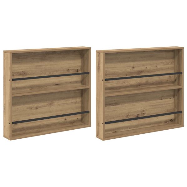 Етажерка за списания 2 pcs Дъб 80 x 12 x 70 см Инженерно дърво