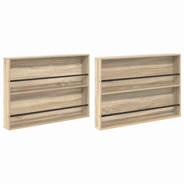 Етажерка за списания с рафт 2 pcs Сонома дъб 100 x 12 x 70 см