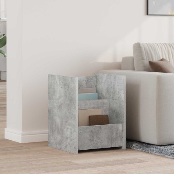 Етажерка за списания с рафт Бетоново сиво 35 x 35 x 45 см