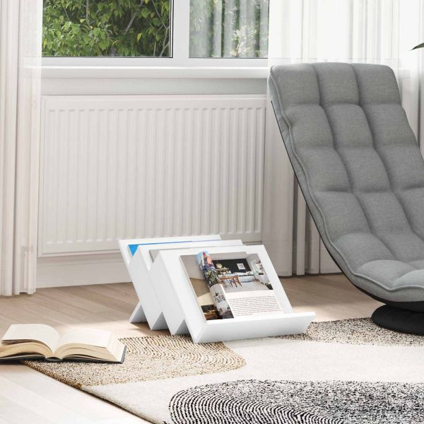 Етажерка за списания Бяло 53 x 40 x 28.5 см Инженерно дърво