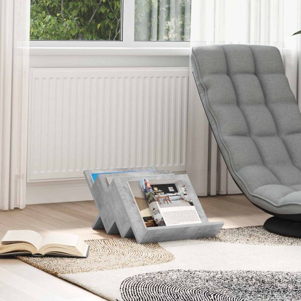 Етажерка за списания с рафт Бетоново сиво 53 x 40 x 28.5 см