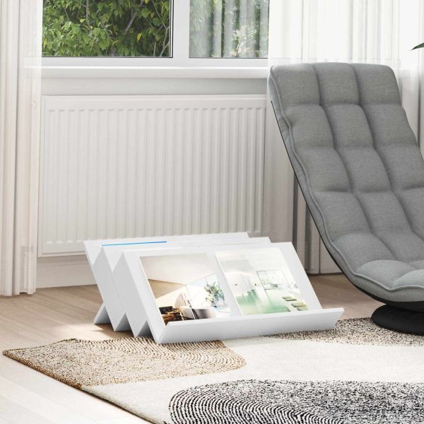 Етажерка за списания Бяло 65 x 53 x 28,5 см Инженерно дърво