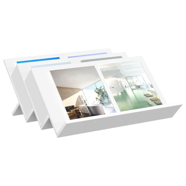 Етажерка за списания Бяло 65 x 53 x 28,5 см Инженерно дърво