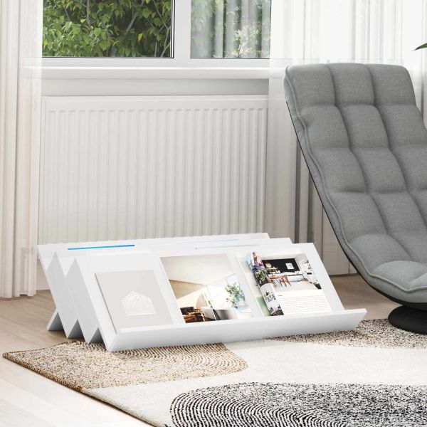 Етажерка за списания Бяло 90 x 53 x 28,5 см Инженерно дърво