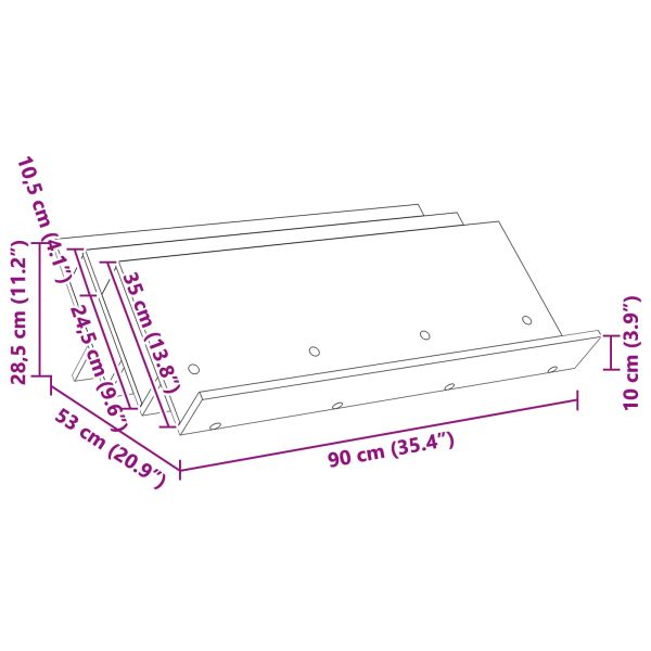 Етажерка за списания Бяло 90 x 53 x 28,5 см Инженерно дърво
