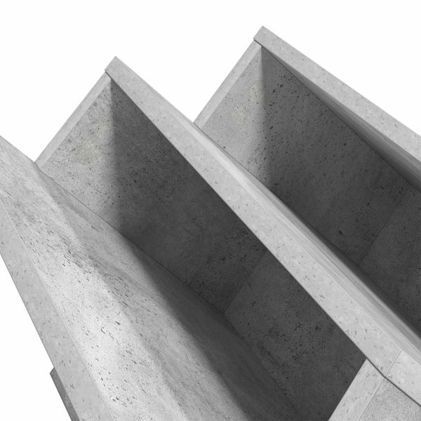 Етажерка за списания с рафт Бетоново сиво 90 x 53 x 28,5 см