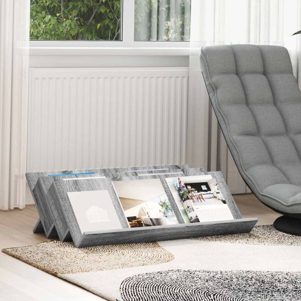 Етажерка за списания с рафт Сив Сонома 90 x 53 x 28,5 см