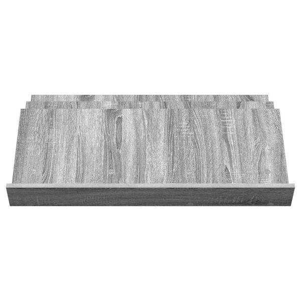 Етажерка за списания с рафт Сив Сонома 90 x 53 x 28,5 см