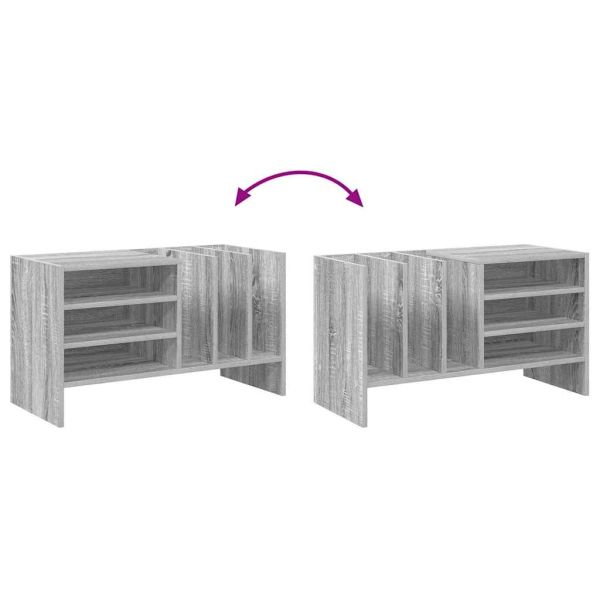 Шкаф за грамофонни плочи с рафт Сив Сонома 78.5 x 35 x 45 см