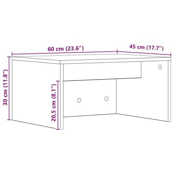 Стенно бюро със съхранение Бяло 60 x 45 x 30 cm Инженерно дърво