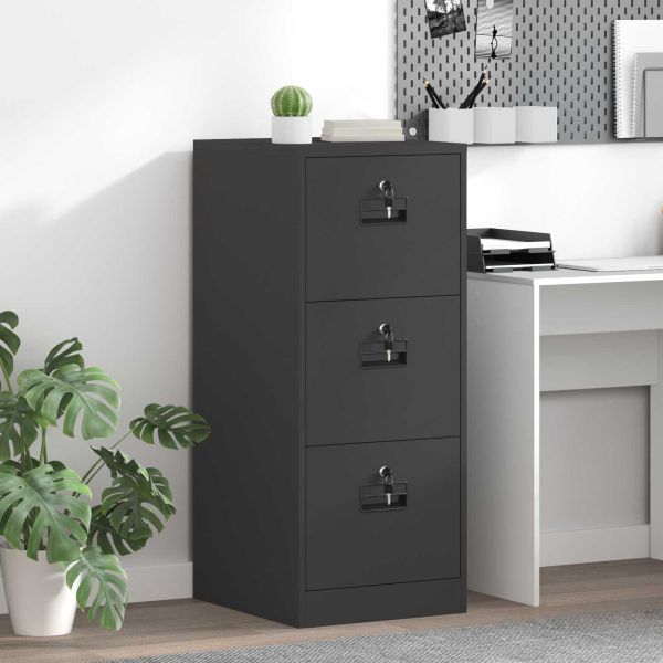 Кабинет за файлове с чекмедже с рафт Черно 44 x 50 x 106.5 см