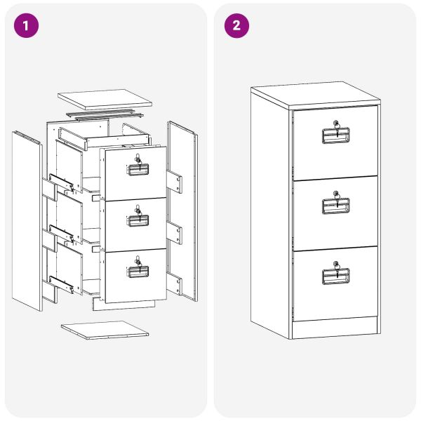 Кабинет за файлове с чекмедже с рафт Розово 44 x 50 x 106.5 см