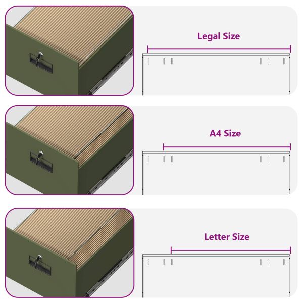 Кабинет за файлове с рафт Маслинено зелено 44 x 50 x 106.5 см
