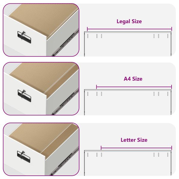 Кабинет за файлове с чекмедже с рафт Бяло 44 x 50 x 106.5 см