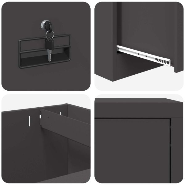 Кабинет за файлове с чекмедже с рафт Черно 44 x 50 x 106.5 см
