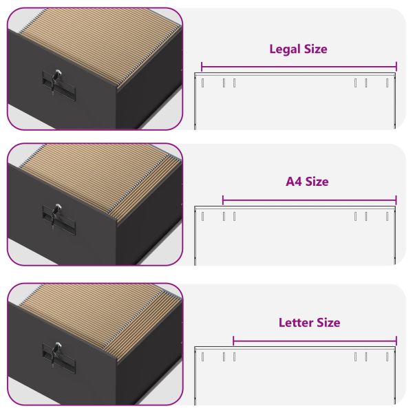 Кабинет за файлове с чекмедже с рафт Черно 44 x 50 x 106.5 см