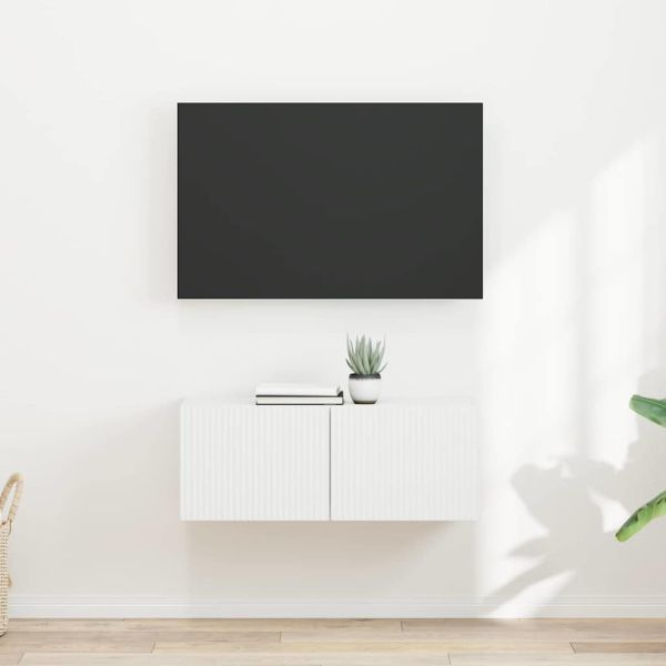 TV стенен шкаф 2 pcs Бяло 60 x 31 x 29.5 см Инженерно дърво