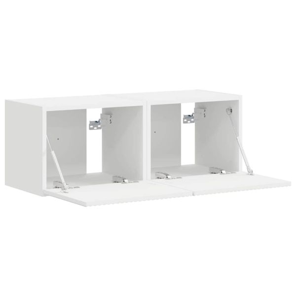 TV стенен шкаф 2 pcs Бяло 60 x 31 x 29.5 см Инженерно дърво