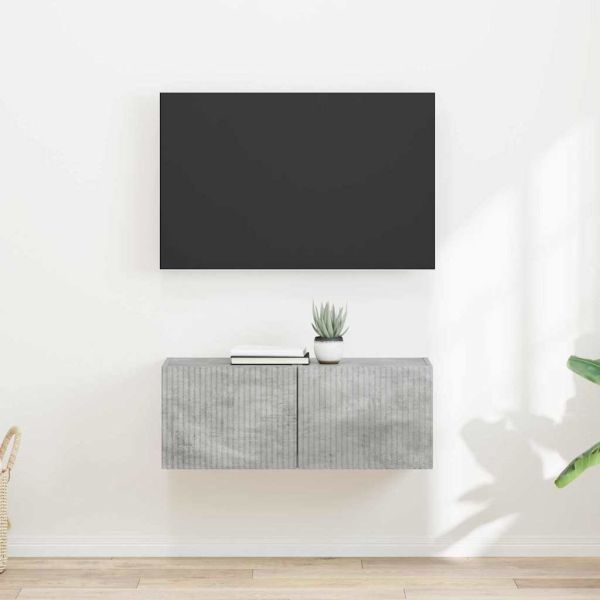 TV стенен шкаф 2 pcs Бетон 60 x 31 x 29.5 см Инженерно дърво