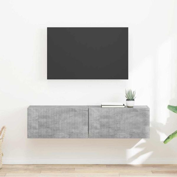 TV стенен шкаф 2 pcs Бетон 60 x 31 x 29.5 см Инженерно дърво