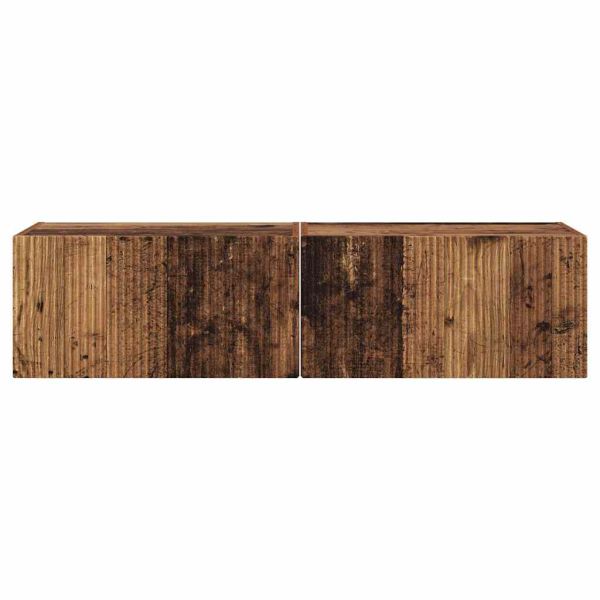 TV стенен шкаф 2 pcs Старо дърво 60 x 31 x 29.5 см
