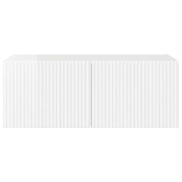 TV стенен шкаф Гланц бяло 60 x 31 x 29.5 см Инженерно дърво