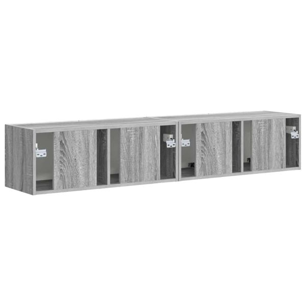 TV стенен шкаф 2 pcs Сив Сонома 60 x 31 x 29.5 см