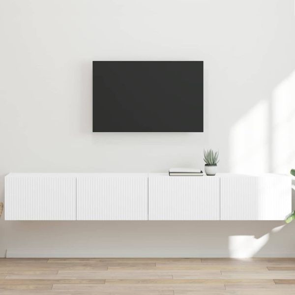 TV стенен шкаф 2 pcs Бяло 60 x 31 x 29.5 см Инженерно дърво