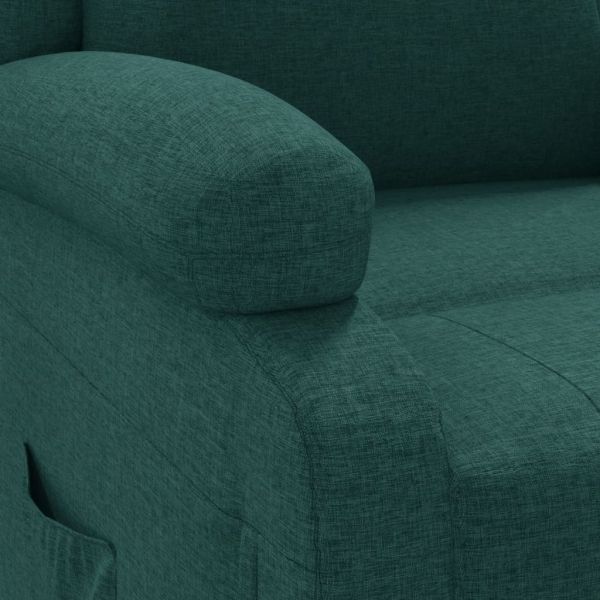 Електрически масажен стол, тъмнозелен, текстил