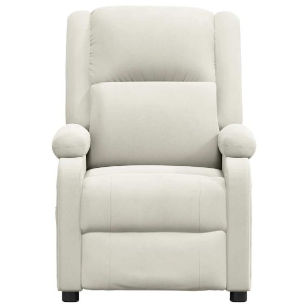 Електрически масажен стол, кремав, кадифе