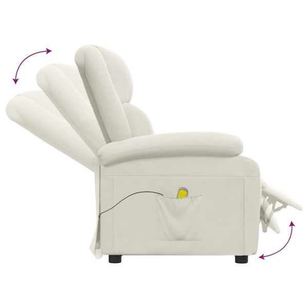 Масажен стол, кремав, кадифе