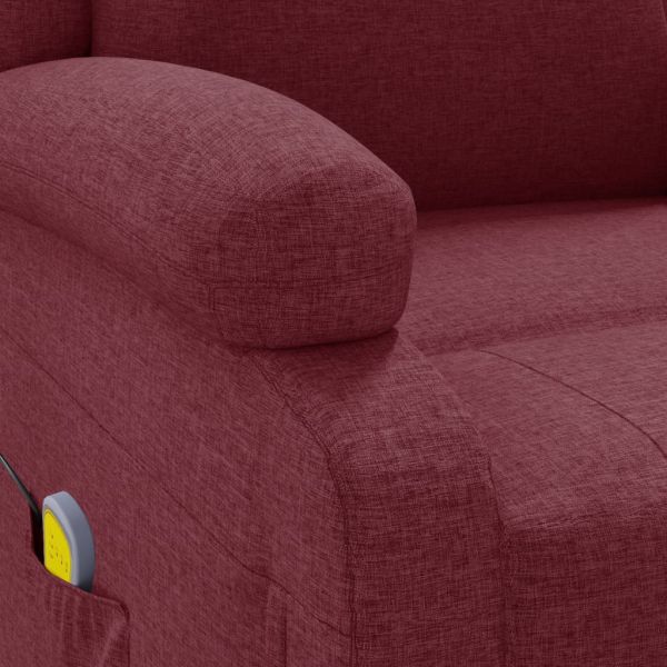 Wingback масажен стол, виненочервен, текстил
