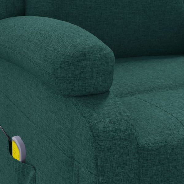 Wingback масажен стол, тъмнозелен, текстил