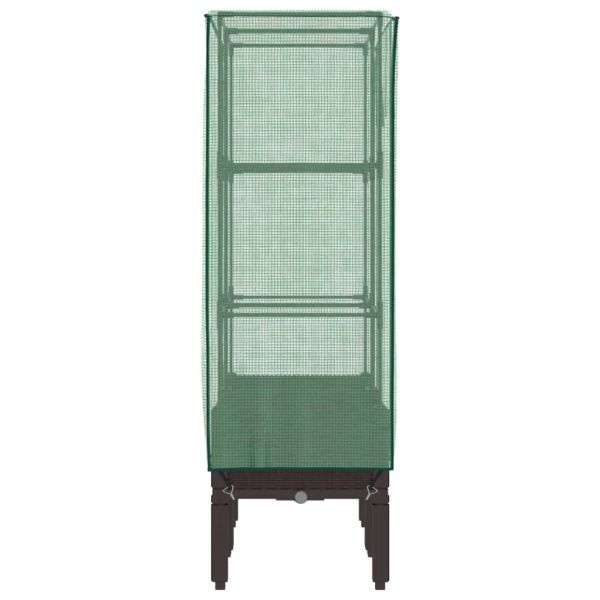 Повдигнато легло с оранжерия калъф, ратанов вид, 80x40x140 см