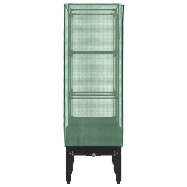 Повдигнато легло с оранжерия калъф, ратанов вид, 80x40x140 см