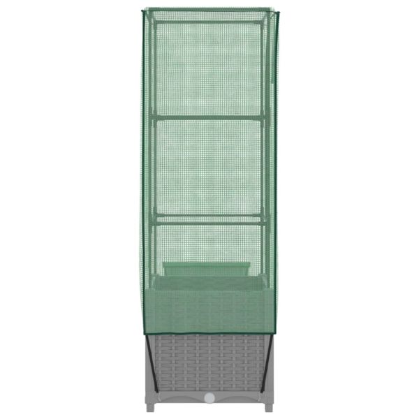 Повдигнато легло с оранжерия калъф, ратанов вид, 40x40x139 см