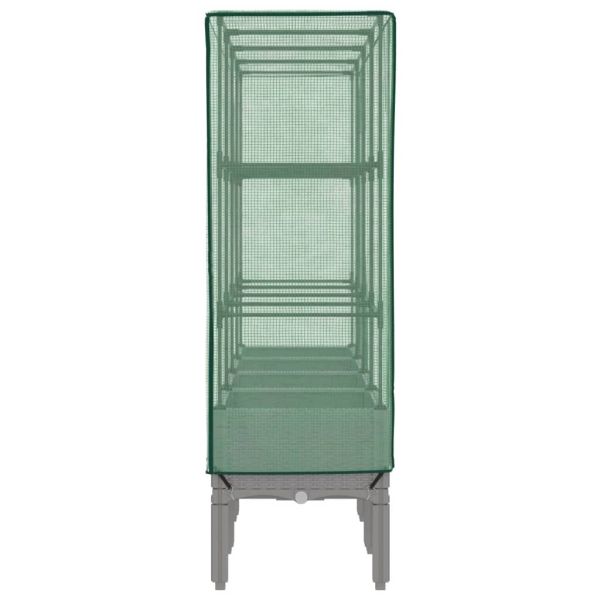 Повдигнато легло с оранжерия калъф, ратанов вид, 160x40x140 см