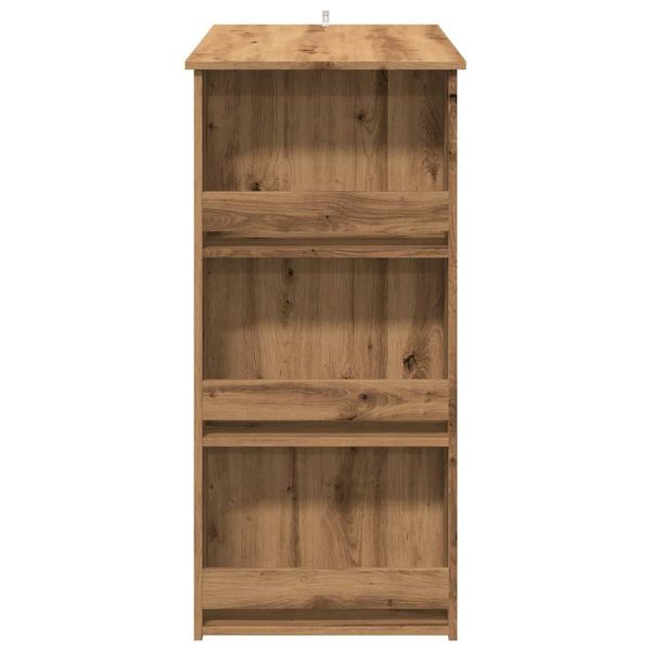 Бар маса с рафтове, дъб артизан, 102x50x103,5 см